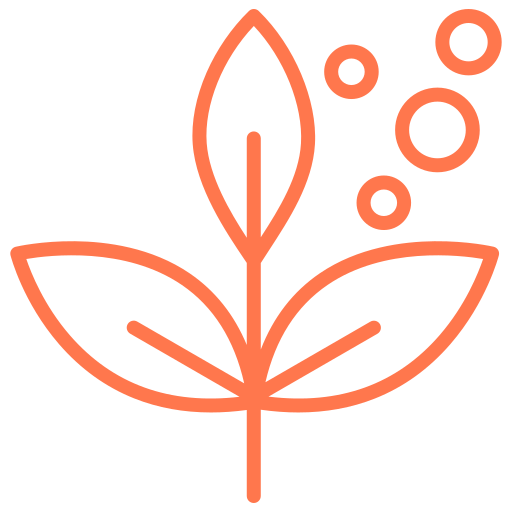 Leaf and fresh produce icon representing quality and freshness