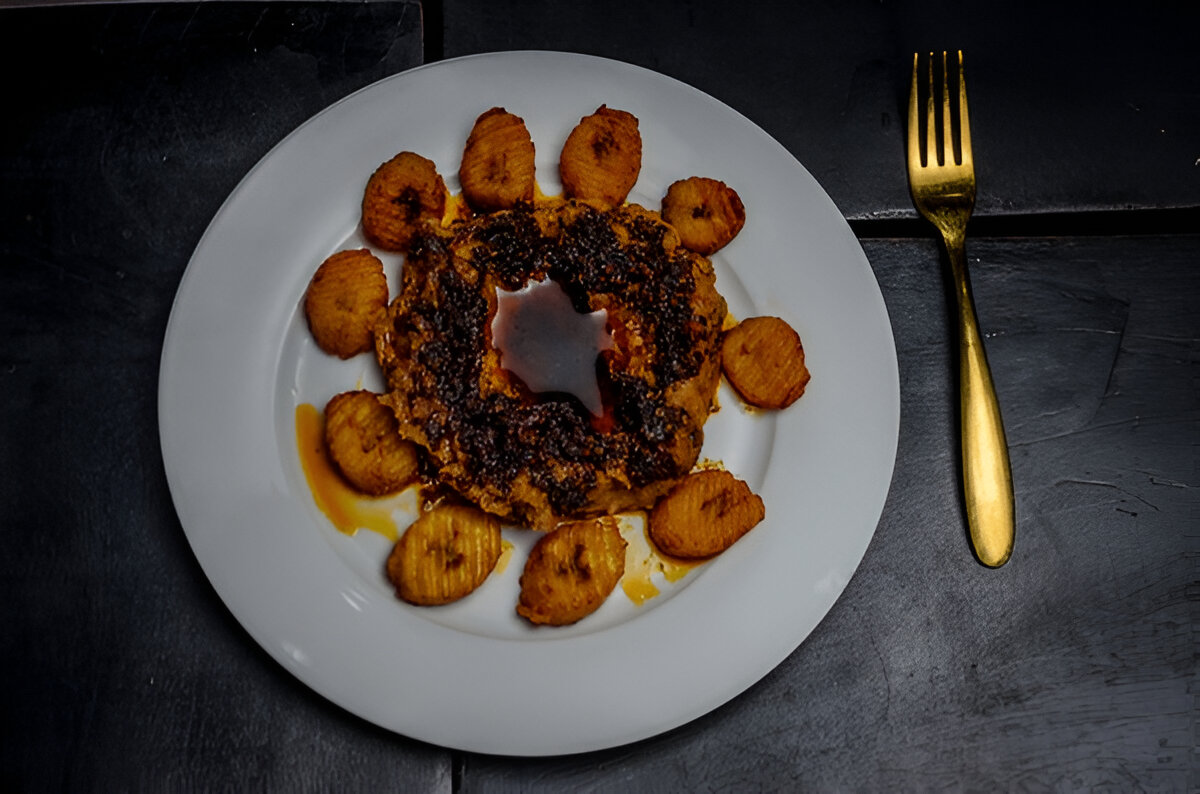 Ewa Agoyin with fried plantains